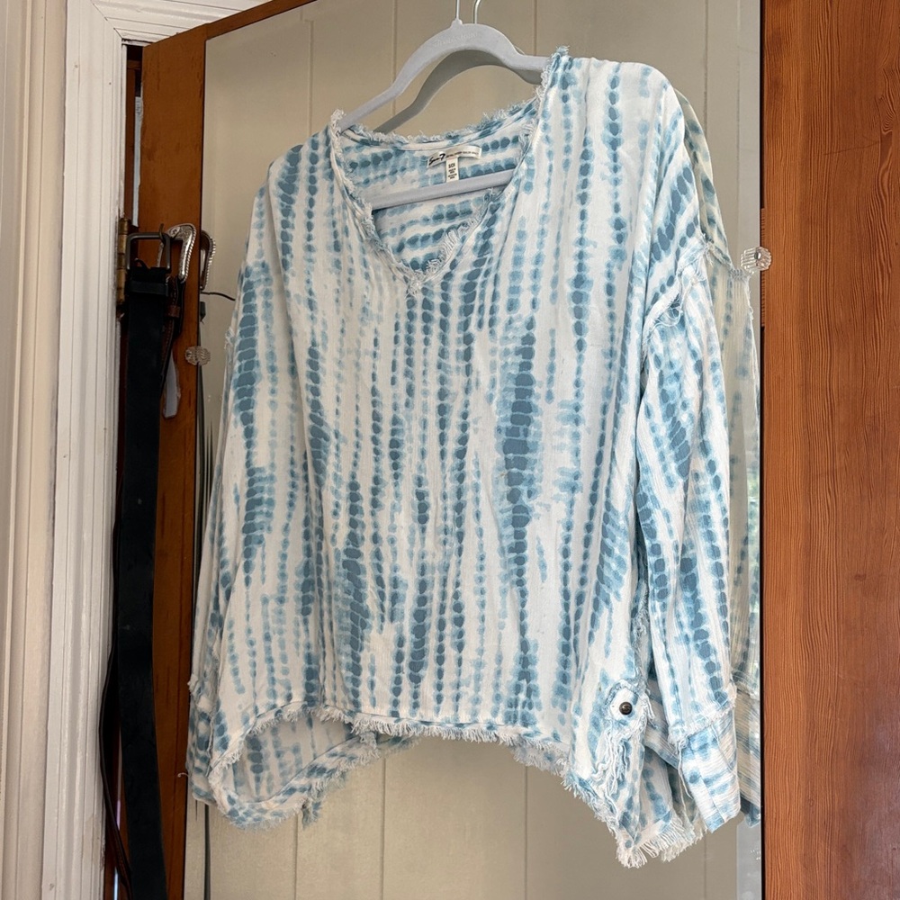 Blue Tie-Dye Women's Top